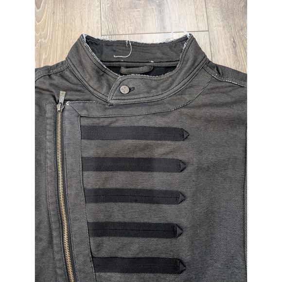 Rocawear Denim Company 2XL Black Moto-Style Jacket Asym Zip Streetwear Hip... - Picture 12 of 16